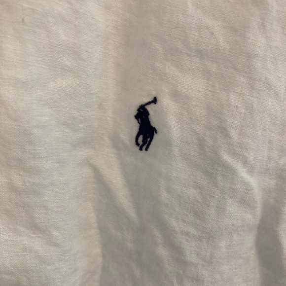 Ralph Lauren Shirt Mens L White 100% Linen Short Sleeve Classic Fit Button Up - Picture 2 of 6
